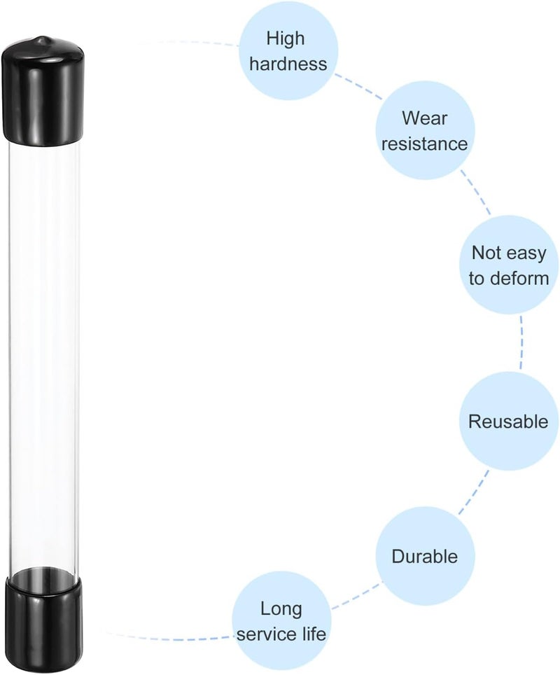 MECCANIXITY Clear Storage Tube 20x22mm Small Plastic Round Tubing with Caps Rigid Bottle Container 200mm/8 Inch for Item Stored - Image 4
